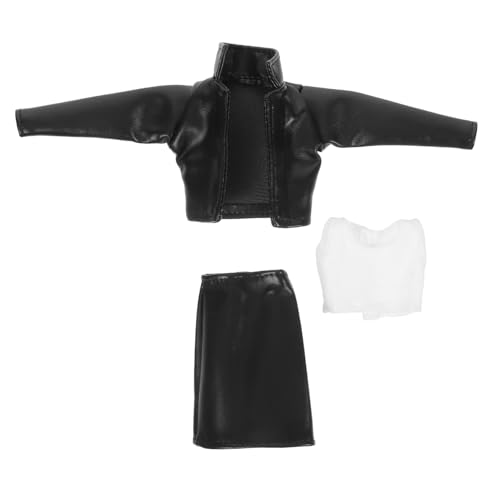 SKISUNO Puppenkleidung aus PU Leder mit Schwarzem Rock Jacke und Weste Modisches Outfit für Vielseitiges Doll Dressing und Austauschbare Puppenbekleidung SKISUNO Puppenkleidung aus PU Leder mit Schwarzem Rock Jacke und Weste Modisches Outfit für Vielseitiges Doll Dressing und Austauschbare Puppenbekleidung von SKISUNO