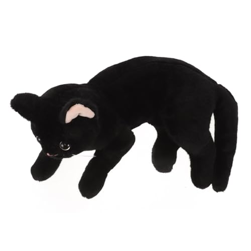 SKISUNO Realistische Schwarze Katzenfigur Aus Weichem üsch Kuscheltier Für Süßes Kätzchen Kissen Zur Heimdekoration Ideal Für Geburtstage Halloween Oder Partys von SKISUNO