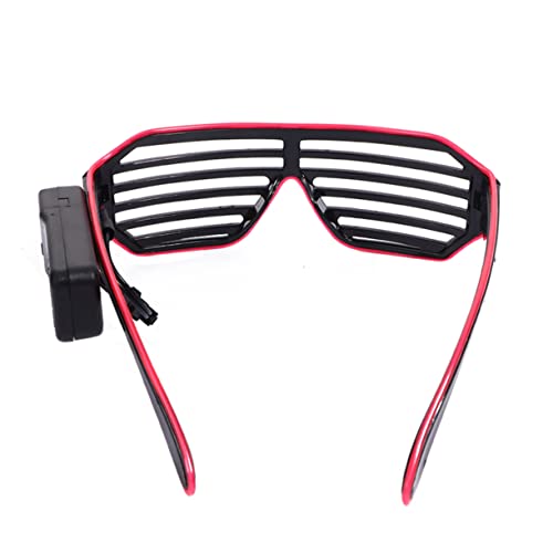 SKISUNO Shutter Brille Leuchtende LED Brille Blinkende Brille Partybrille LED Jalousien Blinkende Brille Leuchtende Brille Lustige Brille Partyzubehör Party Requisiten Kostüm von SKISUNO