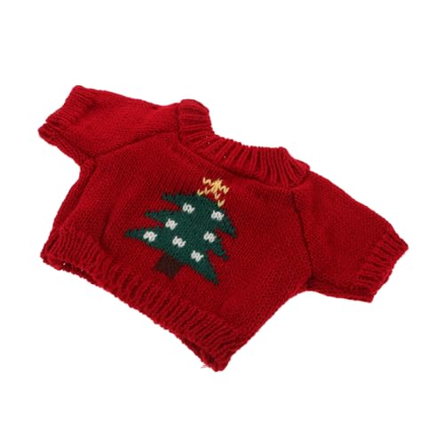 SKISUNO Spielzeugbär-Pullover entzückendes Bärendekor schönes Puppenkostüm Puppenkleidung Teddybärkleidung Kinderspielzeug Spielzeug Puppendeko für Kinder zartes Puppendekor Garn rot von SKISUNO