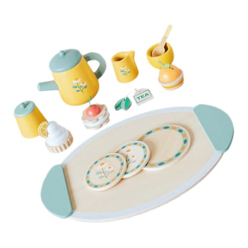 SKISUNO Spielzeuggeschirr Spielset Teeservice aus für Mädchen Kleinkind Miniaturspielzeug Spielen Teeservice Rollenspiel Cupcake Tassen Küchenzubehör für Kinder Teeparty Dessert Spielzeug von SKISUNO