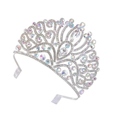 SKISUNO Strass Kristall Hochzeitskrone Für Damen Glänzende Brautkopfbedeckung Ideal Für Hochzeiten Blumenmädchenkleider Prinzessinnen Kostüme Und Festliche Anlässe Elegantes Diadem von SKISUNO