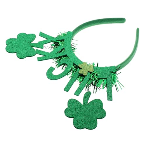 SKISUNO Vierblättriger Kopfschmuck St Patrick'S Day Outfit Damen St Patrick'S Day Kostüm St Patrick'S Day Hüte St Patrick'S Day Accessoires St Patricks Day Kostüme Flanellgrün von SKISUNO