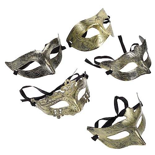 SKISUNO Vintage Halbmaske Für Damen Retro Design Für Halloween Und Kostümpartys Ideal Als Fotorequisiten Und Cosplay Zubehör Goldene Nostalgische Motive Für Kreative von SKISUNO