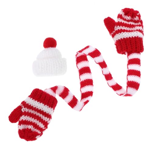 SKISUNO Weihnachts Produkte 1 Set Puppen Dekorative Schal Und Ütze Weihnachts Accessoires Strick Schal Und Hut Für Puppen Kreative Wohnkultur Weiße Farbgestaltung Baby Set Neugeborene von SKISUNO