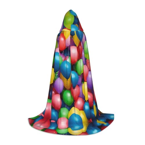 Kapuzenumhang mit bunten Luftballons, blauer Himmel, Unisex, verschiedene Zauberer-Robe, Halloween, Cosplay und Karneval, Gothic Kapuzenumhang mit bunten Luftballons, blauer Himmel, Unisex, verschiedene Zauberer-Robe, Halloween, Cosplay und Karneval, Gothic von SKKNT