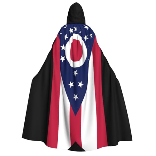 Ohio State Flag Print Unisex Kapuzenumhang Kostüm Damen Herren Vampir Halloween Cosplay Karneval Mottoparty von SKKNT