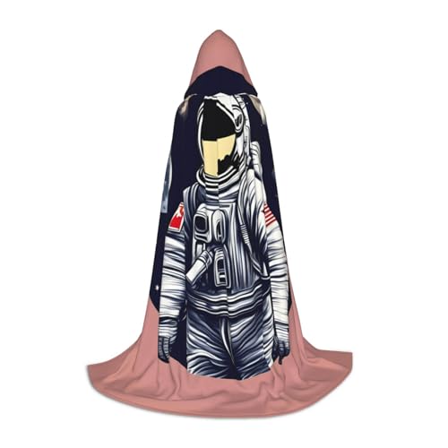 SKKNT Astronaut On The Moon 1 Druck Halloween Kapuzenumhang Renaissance Gothic Umhang für Cosplay Kapuzenumhang Unisex von SKKNT