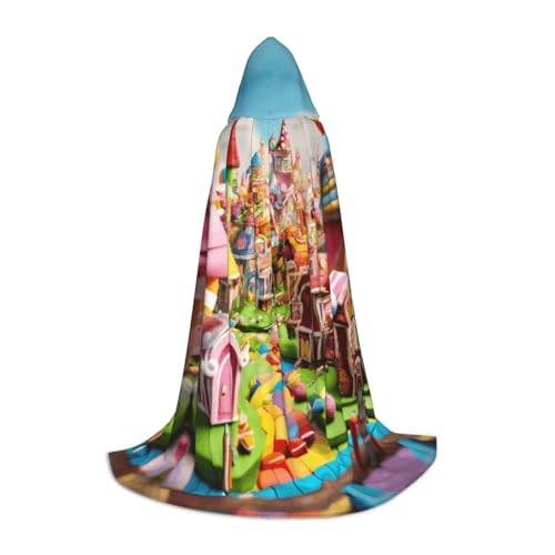 SKKNT Candy Land Print Kapuzenumhang Unisex Variety Wizard Robe Halloween Cosplay und Karneval Gothic SKKNT Candy Land Print Kapuzenumhang Unisex Variety Wizard Robe Halloween Cosplay und Karneval Gothic von SKKNT