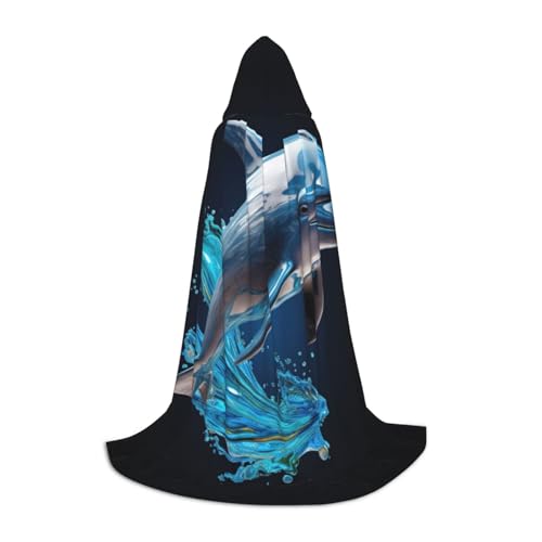 SKKNT Einzigartiger 3D-Tier-Delfin-Druck, Kapuzenumhang, Unisex, verschiedene Zauberer-Robe, Halloween, Cosplay und Karneval, Gothic SKKNT Einzigartiger 3D-Tier-Delfin-Druck, Kapuzenumhang, Unisex, verschiedene Zauberer-Robe, Halloween, Cosplay und Karneval, Gothic von SKKNT