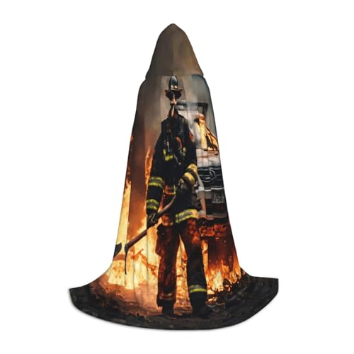 SKKNT Feuerwehrmann Feuerwehrmann Flamme Print Kapuzenumhang Unisex Variety Zauberer Robe Halloween Cosplay und Karneval Gothic SKKNT Feuerwehrmann Feuerwehrmann Flamme Print Kapuzenumhang Unisex Variety Zauberer Robe Halloween Cosplay und Karneval Gothic von SKKNT