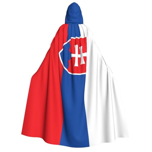 SKKNT Flagge der Slowakei Druck Unisex Kapuzenumhang Kostüm Damen Herren Vampir Halloween Cosplay Karneval Mottoparty von SKKNT