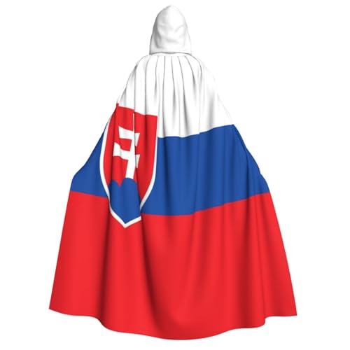 SKKNT Flagge der Slowakei Druck Unisex Kapuzenumhang Kostüm Damen Herren Vampir Halloween Cosplay Karneval Mottoparty von SKKNT