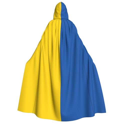 SKKNT Flagge der Ukraine, Unisex, Kapuzenumhang, Kostüm, Damen, Herren, Vampir, Halloween, Cosplay, Karneval, Mottoparty von SKKNT