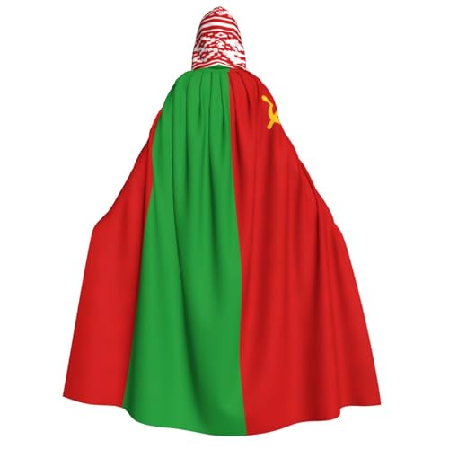 SKKNT Flagge von Belarus, Unisex, Kapuzenumhang, Kostüm, Damen, Herren, Vampir, Halloween, Cosplay, Karneval, Mottoparty von SKKNT