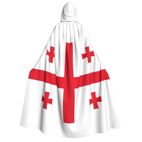 SKKNT Flagge von Georgia, Unisex, Kapuzenumhang, Kostüm, Damen, Herren, Vampir, Halloween, Cosplay, Karneval, Mottoparty von SKKNT