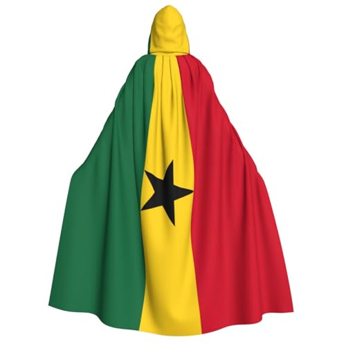 SKKNT Flagge von Ghana, Unisex, Kapuzenumhang, Kostüm, Damen, Herren, Vampir, Halloween, Cosplay, Karneval, Mottoparty von SKKNT