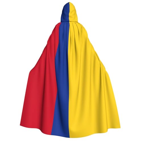 SKKNT Flagge von Kolumbien Druck Unisex Kapuzenumhang Kostüm Damen Herren Vampir Halloween Cosplay Karneval Mottoparty von SKKNT