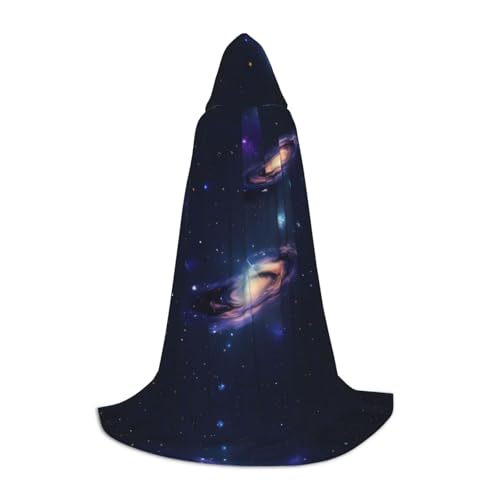 SKKNT Galaxy In The Universe Print Halloween Hooded Cloak Full Length Cape With Hood For Men And Women For Carnival von SKKNT