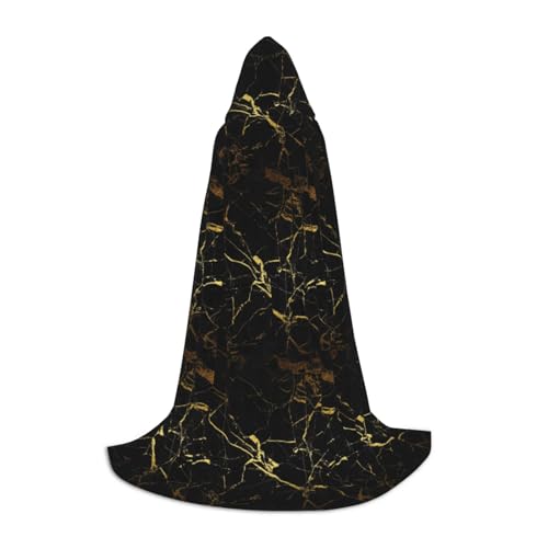 SKKNT Gold/Schwarz Tapetendruck Halloween Kapuzenumhang Renaissance Gothic Umhang für Cosplay Kapuzenumhang Unisex von SKKNT