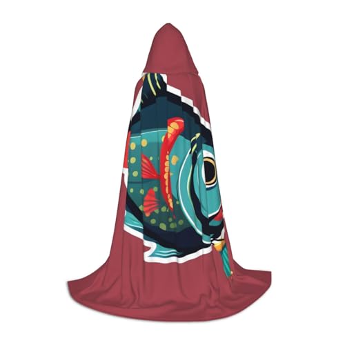 SKKNT Kapuzenumhang mit Fischmotiv und Köderdruck, Unisex, verschiedene Zauberer-Robe, Halloween, Cosplay und Karneval, Gothic SKKNT Kapuzenumhang mit Fischmotiv und Köderdruck, Unisex, verschiedene Zauberer-Robe, Halloween, Cosplay und Karneval, Gothic von SKKNT