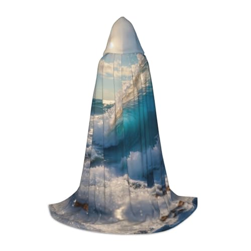 SKKNT Kapuzenumhang mit Meereswellen-Druck, Unisex, verschiedene Zauberer-Robe, Halloween, Cosplay und Karneval, Gothic SKKNT Kapuzenumhang mit Meereswellen-Druck, Unisex, verschiedene Zauberer-Robe, Halloween, Cosplay und Karneval, Gothic von SKKNT