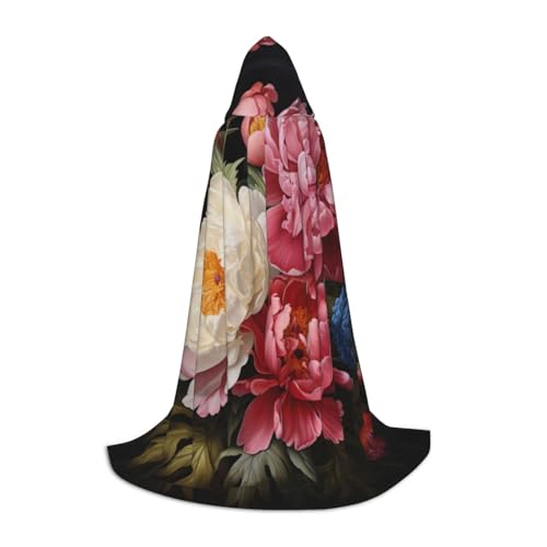 SKKNT Kapuzenumhang mit Pfingstrosen-Motiv, Unisex, verschiedene Zauberer-Robe, Halloween, Cosplay und Karneval, Gothic SKKNT Kapuzenumhang mit Pfingstrosen-Motiv, Unisex, verschiedene Zauberer-Robe, Halloween, Cosplay und Karneval, Gothic von SKKNT