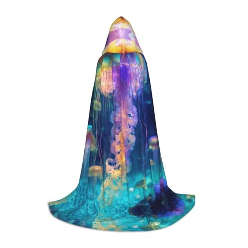 SKKNT Kapuzenumhang mit Quallen-Ozean-Druck, Unisex, verschiedene Zauberer-Robe, Halloween, Cosplay und Karneval, Gothic SKKNT Kapuzenumhang mit Quallen-Ozean-Druck, Unisex, verschiedene Zauberer-Robe, Halloween, Cosplay und Karneval, Gothic von SKKNT