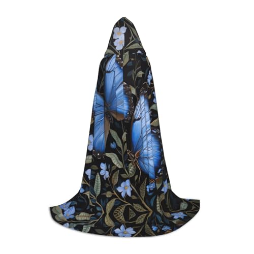 SKKNT Kapuzenumhang mit blauem Schmetterlings-Aufdruck, Unisex, verschiedene Zauberer-Robe, Halloween, Cosplay und Karneval, Gothic SKKNT Kapuzenumhang mit blauem Schmetterlings-Aufdruck, Unisex, verschiedene Zauberer-Robe, Halloween, Cosplay und Karneval, Gothic von SKKNT