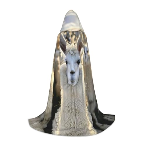 SKKNT Kapuzenumhang mit süßem Lama-Druck, Unisex, verschiedene Zauberer-Robe, Halloween, Cosplay und Karneval, Gothic SKKNT Kapuzenumhang mit süßem Lama-Druck, Unisex, verschiedene Zauberer-Robe, Halloween, Cosplay und Karneval, Gothic von SKKNT