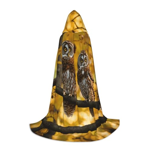 SKKNT Kapuzenumhang mit süßem braunem Cartoon-Eulen-Druck, Unisex, verschiedene Zauberer-Robe, Halloween, Cosplay und Karneval, Gothic SKKNT Kapuzenumhang mit süßem braunem Cartoon-Eulen-Druck, Unisex, verschiedene Zauberer-Robe, Halloween, Cosplay und Karneval, Gothic von SKKNT