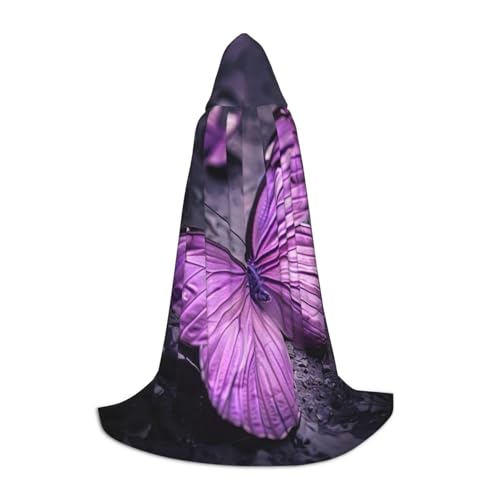 SKKNT Lila Schmetterling Druck Kapuzenumhang Unisex Variety Zauberer Robe Halloween Cosplay und Karneval Gothic SKKNT Lila Schmetterling Druck Kapuzenumhang Unisex Variety Zauberer Robe Halloween Cosplay und Karneval Gothic von SKKNT