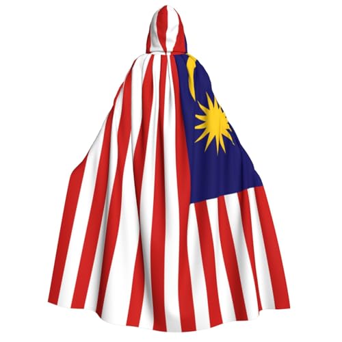 SKKNT Malaysia-Flagge, Unisex, Kapuzenumhang, Kostüm, für Damen und Herren, Vampir, Halloween, Cosplay, Karneval, Mottoparty von SKKNT