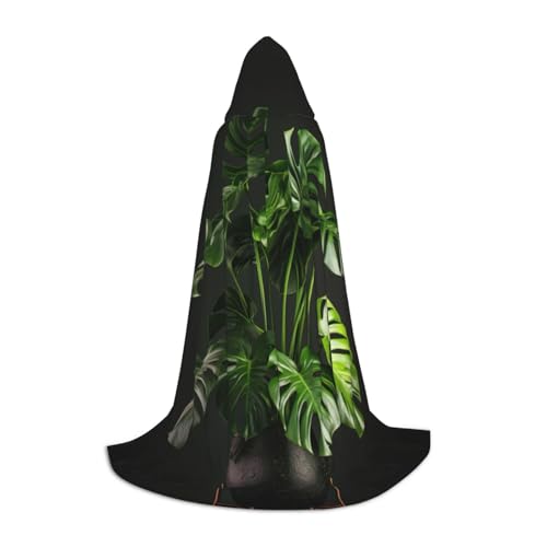 SKKNT Monstera Deliciosa Kapuzenumhang mit Bananen-Palmendruck, Unisex, verschiedene Zauberer-Robe, Halloween, Cosplay und Karneval, Gothic SKKNT Monstera Deliciosa Kapuzenumhang mit Bananen-Palmendruck, Unisex, verschiedene Zauberer-Robe, Halloween, Cosplay und Karneval, Gothic von SKKNT