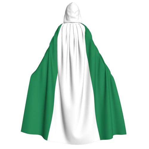 SKKNT Nigeria-Flagge, bedruckt, Unisex, Kapuzenumhang, Kostüm, für Damen und Herren, Vampir, Halloween, Cosplay, Karneval, Mottoparty von SKKNT