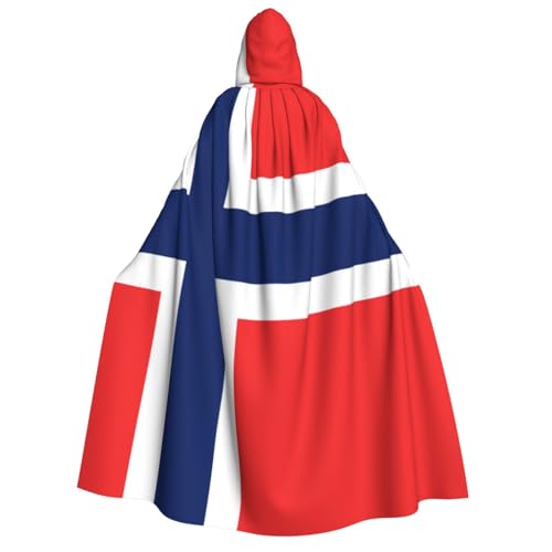 SKKNT Norwegische Flagge, Unisex, Kapuzenumhang, Kostüm, für Damen und Herren, Vampir, Halloween, Cosplay, Karneval, Mottoparty von SKKNT