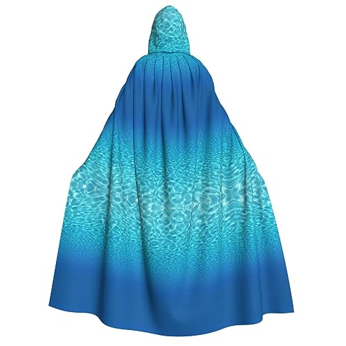 SKKNT Ruhiger Unterwasserlandschaft Druck Unisex Kapuzenumhang Kostüm Damen Herren Vampir Halloween Cosplay Karneval Mottoparty von SKKNT