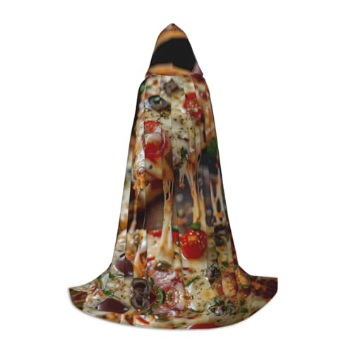 SKKNT Tasty Pizza Print Kapuzenumhang Unisex Variety Wizard Robe Halloween Cosplay und Karneval Gothic SKKNT Tasty Pizza Print Kapuzenumhang Unisex Variety Wizard Robe Halloween Cosplay und Karneval Gothic von SKKNT