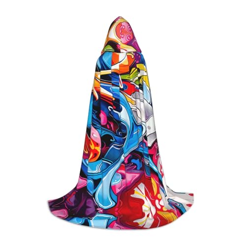 SKKNT Umhang mit Kapuze und Graffiti-Motiv, Unisex, verschiedene Zauberer-Robe, Halloween, Cosplay und Karneval, Gothic SKKNT Umhang mit Kapuze und Graffiti-Motiv, Unisex, verschiedene Zauberer-Robe, Halloween, Cosplay und Karneval, Gothic von SKKNT