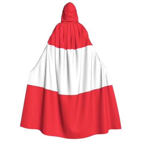 SKKNT Umhang mit Österreichischer Flagge, Unisex, mit Kapuze, für Damen und Herren, Vampir, Halloween, Cosplay, Karneval, Mottoparty von SKKNT