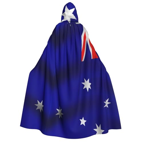 SKKNT Umhang mit australischer Flagge, Unisex, mit Kapuze, für Damen und Herren, Vampir, Halloween, Cosplay, Karneval, Mottoparty von SKKNT