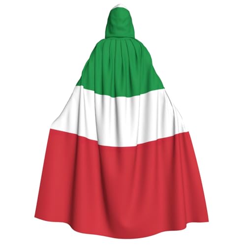 SKKNT Umhang mit italienischer Flagge, Unisex, mit Kapuze, für Damen und Herren, Vampir, Halloween, Cosplay, Karneval, Mottoparty von SKKNT