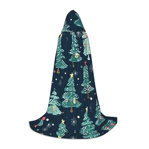 Weihnachten Baum Ball Sterne Halloween Print Jacke in voller Länge Kapuze Umhang mit Kapuze für Männer und Frauen Karneval von SKKNT