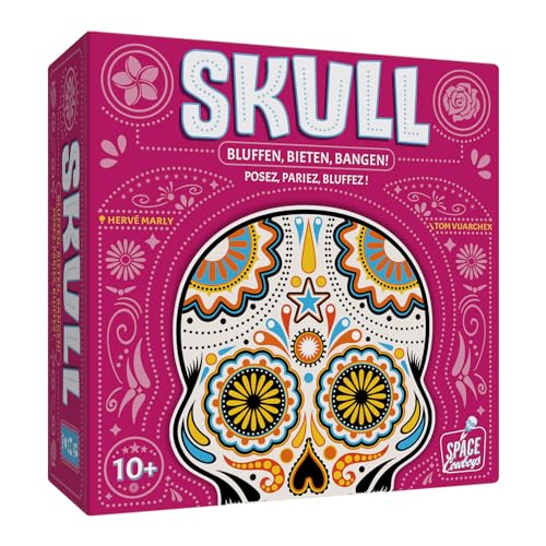 2011671 Skull, Bluffspiel für 3-6 Spieler, Kartenspiel, Partyspiel für Erwachsene und Kinder ab 10 Jahren, Bluffen, deutschsprachige Edition von SKULL