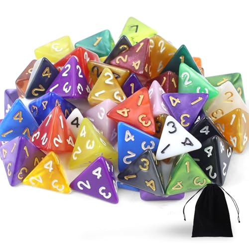 40 Stück Polyedrische Würfel Set,10 Seitige Polyedrische Würfel mit Schwarze Kordelzugbeutel,D10 Bunt Polyedrischer Spielwürfel für DND MPG MTG Dungeons und Dragons (D10) von SLAKOZYT