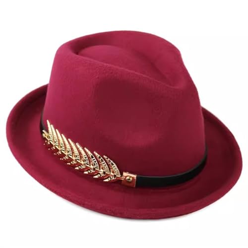 SLEDEZ Klassischer Zylinder für Herren Unisex Bowler HatStage Jazz Hat Gentle Man's Hat(Red) von SLEDEZ