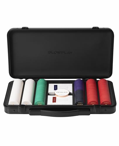 SLOWPLAY Godel Keramik Pokerchips-Set für Texas Hold’em, 300 STK [mit Werten], 39mm& 10g pro Chip | Verfügt über einen hochwertigen Chipkoffer mit besonders robuster Schale aus deutschem Polycarbonat von SLOWPLAY