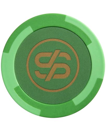 SLOWPLAY Godel Ton-Pokerchips, 14 Gramm Schwerer Tonverbundstoff, 40mm große Chips in Großpackung, 50er-Pack in Grün ohne Werte von SLOWPLAY