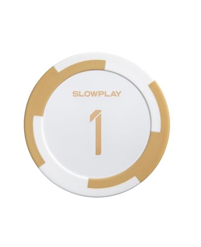 SLOWPLAY Godel Ton-Pokerchips, 14 Gramm Schwerer Tonverbundstoff, 40mm große Chips in Großpackung, 50er-Pack mit einem Wert von 1 von SLOWPLAY