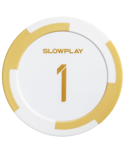 SLOWPLAY Godel Ton-Pokerchips, 14 Gramm Schwerer Tonverbundstoff, 40mm große Chips in Großpackung, 50er-Pack mit einem Wert von 1 von SLOWPLAY